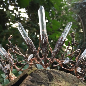 The PERSEPHONE Crown Clear Raw Crystal Quartz & Copper Branch Twig Antler Coral Crown Alternative Bride, Festival, Woodland, Fairy Witch image 7