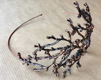 The BETTY Headpiece - Branch Twig Antler Woodland Ethereal Natural Crown Headband Fascinator