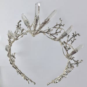 The PERSEPHONE Crown Clear Raw Crystal Quartz & Copper Branch Twig Antler Coral Crown Alternative Bride, Festival, Woodland, Fairy Witch image 4