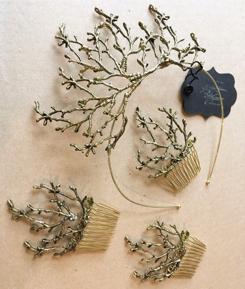 The TWIGGY COMB Branch Twig Woodland Faerie Hair Comb Bridesmaid Prom Witchy image 8