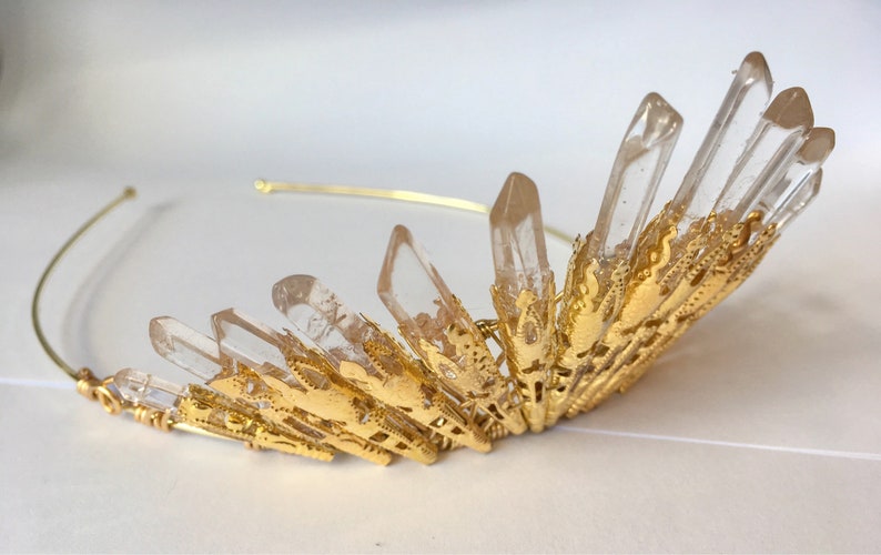 The ORLA Crystal Quartz Crown Tiara Crystal quartz Art Etsy