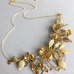 The FLORA Necklace Floral, organic, leaf, flower, vintage, natural necklace. image 5