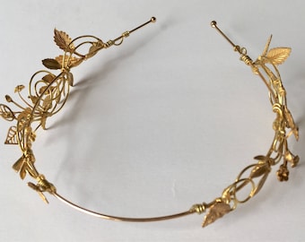 The TITANIA Edwardian Leaf Crown – Vintage Foliage Tiara Headband