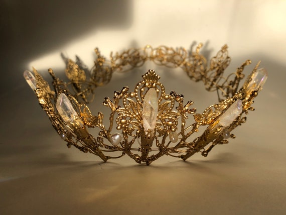 The EVANGELINE CIRCLET Angel Aura Quartz Crystal Crown  display picture 3