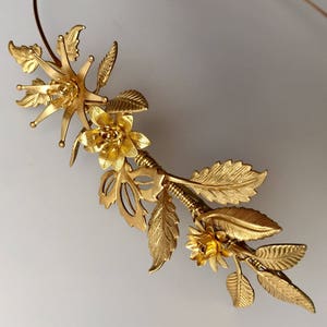 The FLORA Crown Leaf Leaves Flower Floral Tiara Headband, Gold, Grecian, Elegant, Bohemian. Bride, Bridesmaid, Prom. Flower Crown. image 2