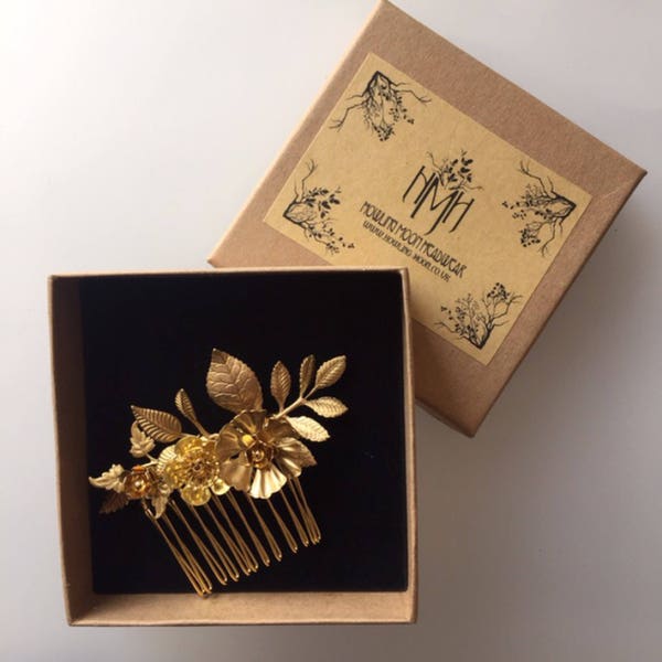 The FLORA COMB - Hand Made Floral Leaf Flower Hair Comb