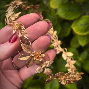 The ITA CIRCLET Gold Leaf Hair Vine Headpiece: Bridal Flower Crown headband fantasy handmade leaves flowers fantasy cosplay fae image 8