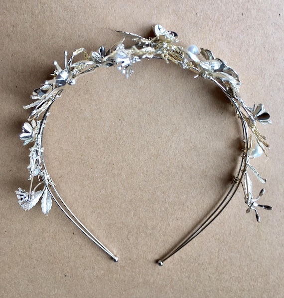 The OLWYN Branch Twig Pearl Flower Floral Leaf Crown Tiara. Winter, Ice  Queen, Prom, Festive, Christmas, Snow, Frost, Bridal -  Norway