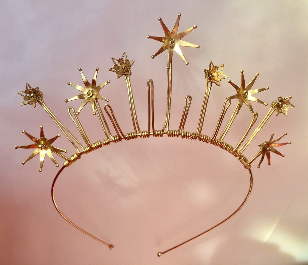 The LYRA Star Crown Tiara Bridal Headdress Festival Prom Flower - Etsy