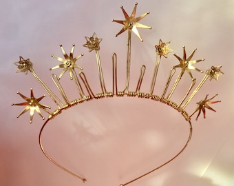 The LYRA Star Crown Tiara - Bridal Headdress Festival Prom Flower