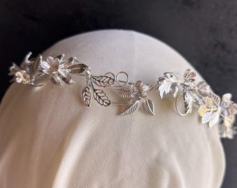 The ITA Gold Leaf Hair Vine Headpiece: Bridal Flower Crown headband fantasy handmade