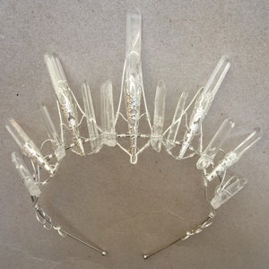 The STELLA Crown - Crystal Quartz Crown Tiara - Magical Ethereal Unique Bridal Headpiece, Hair Accessory