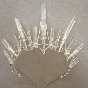 The STELLA Crown - Crystal Quartz Crown Tiara - Magical Ethereal Unique Bridal Headpiece, Hair Accessory