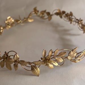 The ITA CIRCLET Gold Leaf Hair Vine Headpiece: Bridal Flower Crown headband fantasy handmade leaves flowers fantasy cosplay fae image 6
