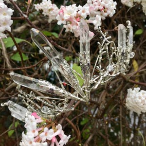 The PERSEPHONE Crown Clear Raw Crystal Quartz & Copper Branch Twig Antler Coral Crown Alternative Bride, Festival, Woodland, Fairy Witch image 3