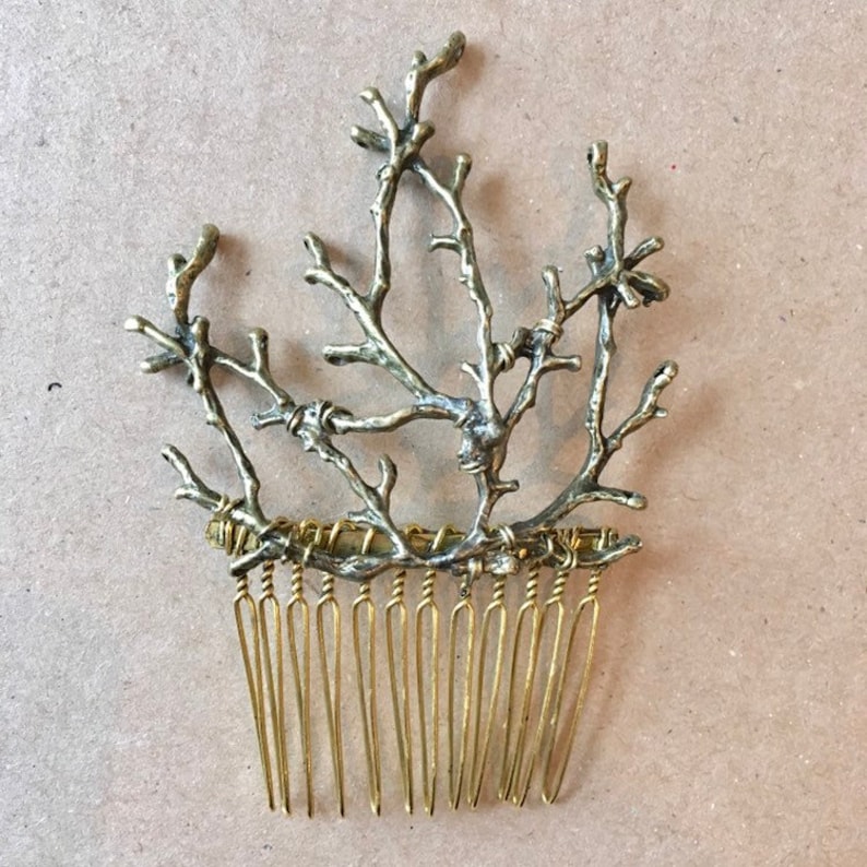 The TWIGGY COMB Branch Twig Woodland Faerie Hair Comb Bridesmaid Prom Witchy image 6