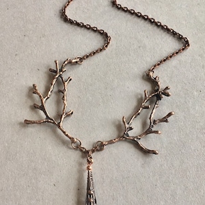 Single Branch Crystal Quartz Necklace Drop Woodland image 7