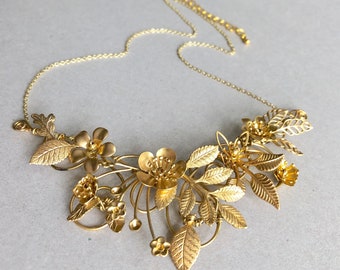 The FLORA Necklace! Floral, organic, leaf, flower, vintage, natural necklace.