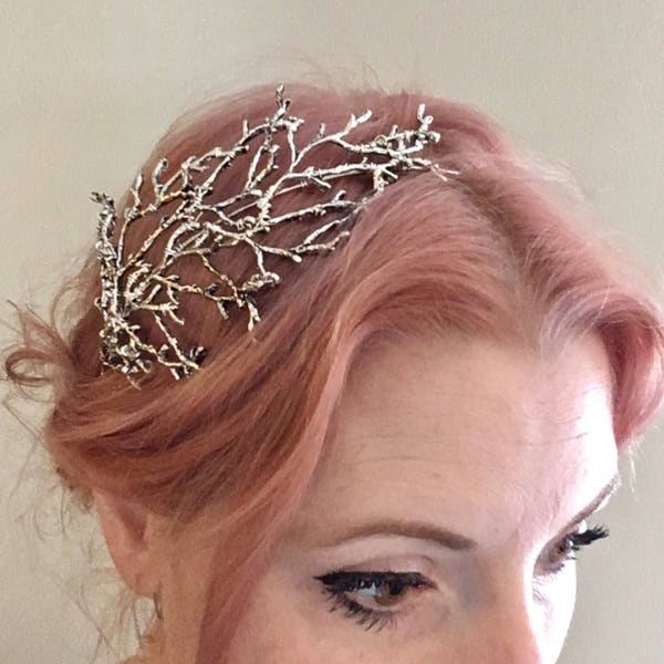 The BETTY Headpiece - Branch Twig Antler Woodland Ethereal Natural Crown Headband Fascinator