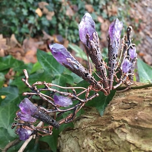 The ELVIRA Crown Witchy Woodland Gothic Amethyst Tiara Hairband Head-Dress. Alt Wedding, Bride, Prom, Handfasting, Ritual, Bridesmaid image 1