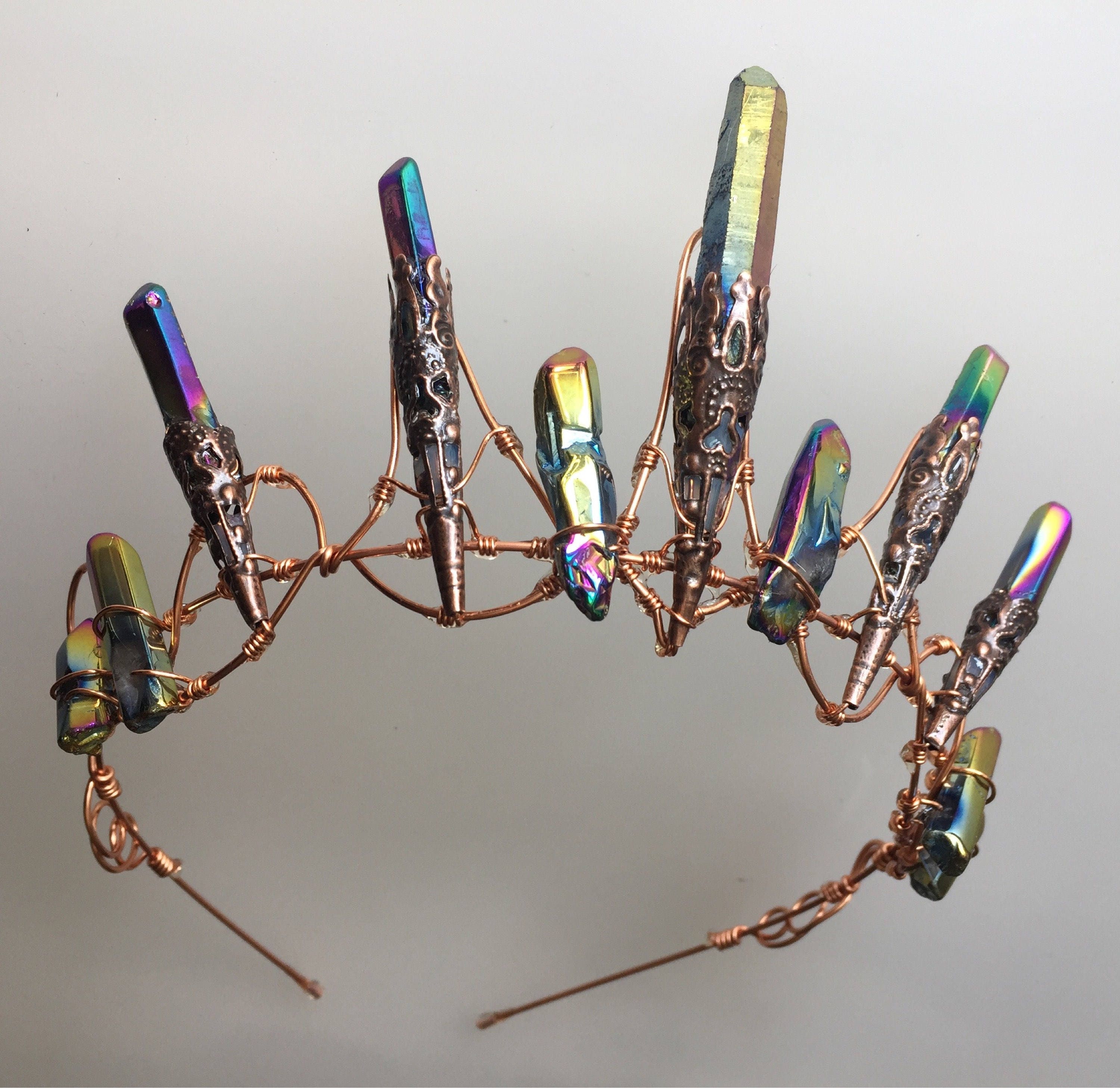 The ASTRID Crown Magical Natural Crystal Rainbow Titanium - Etsy Australia