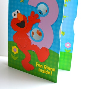 Elmo Birthday Card for 3 year old - fun nostalgic vintage greeting card Sesame Street