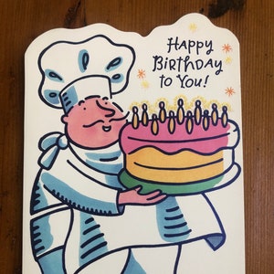 Carte de voeux de boulanger de gâteau d'anniversaire pour tous les âges - carte de voeux vintage nostalgique et amusante