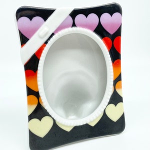 Ceramic Hearts 80s Picture Frame - 90s vintage decor pink red yellow orange