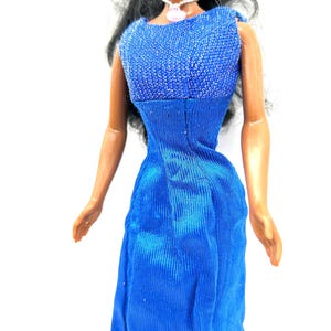Vintage blue Barbie gown dress - doll - Outfit Only - free shipping Canada