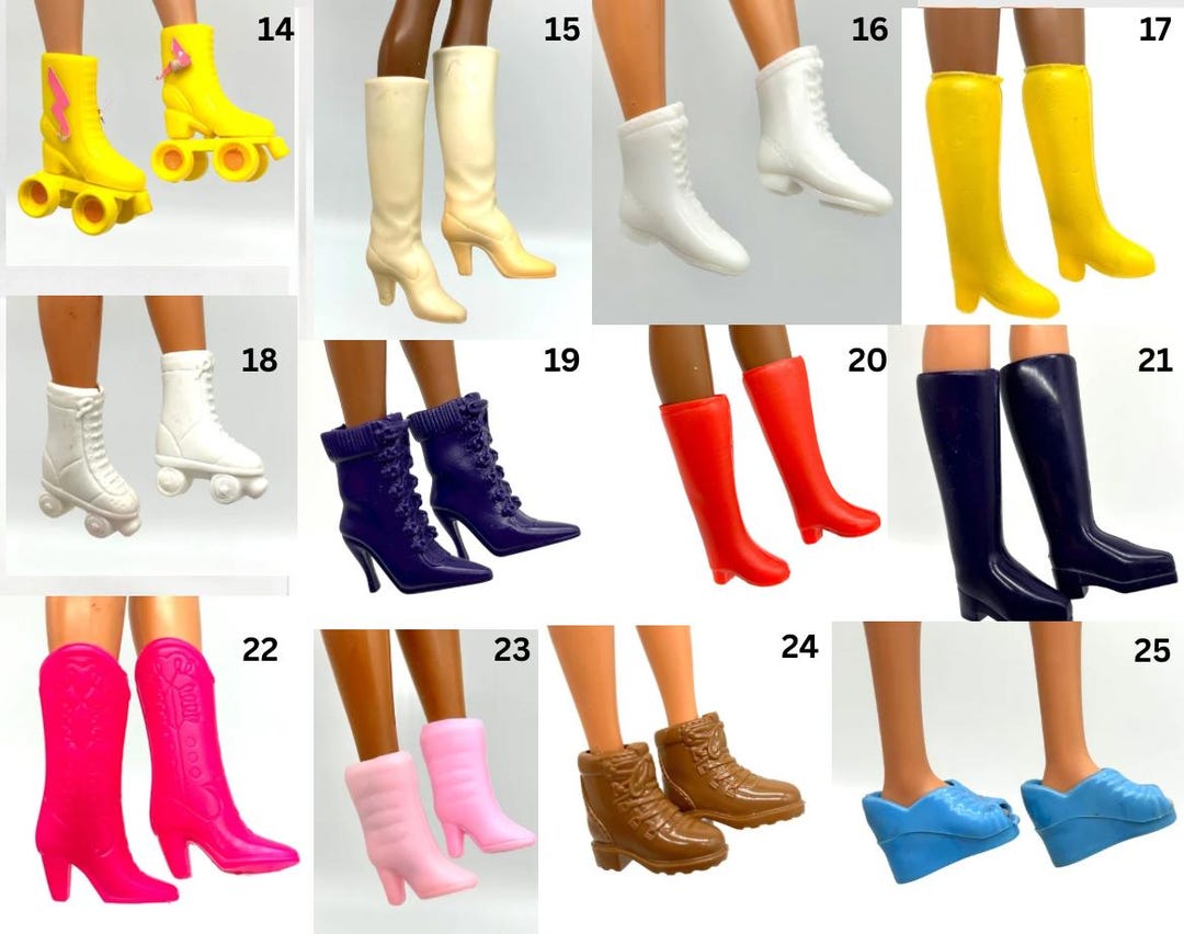 Buy Barbie Doll Vintage Boots Sold Separately Barbie Fashion Doll Rain  Shoes Knee Highs 60s 70s Mod Cowboy Healed Ankle Clone Online in India 