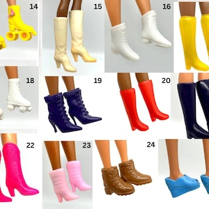 Barbie doll Vintage boots  - sold separately Barbie fashion doll rain shoes knee highs 60s 70s mod cowboy healed ankle clone