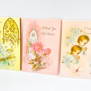 Cartes de vœux Get Well Soon des années 50 et des années 50 inutilisées - carte de voeux vintage vierge vendue séparément