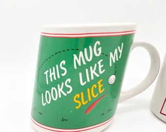 Vintage Slanted Golf Mug, “This Mug Looks Like My Slice”