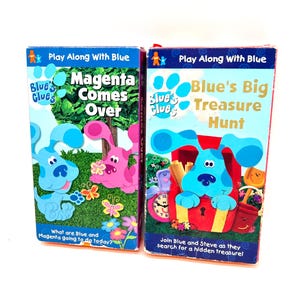 Blue’s Clues VHS tapes - Magenta Comes Over & Blue’s Big Treasure Hunt - 1999 tested working