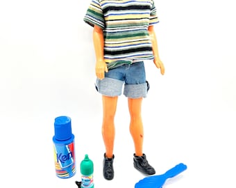 Vintage Ken Shaving Fun Barbie Doll 1994 Mattel - rooted hair, accessories, outfit 90s