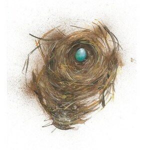 Watercolor nature print, contemporary woodland print from original watercolor