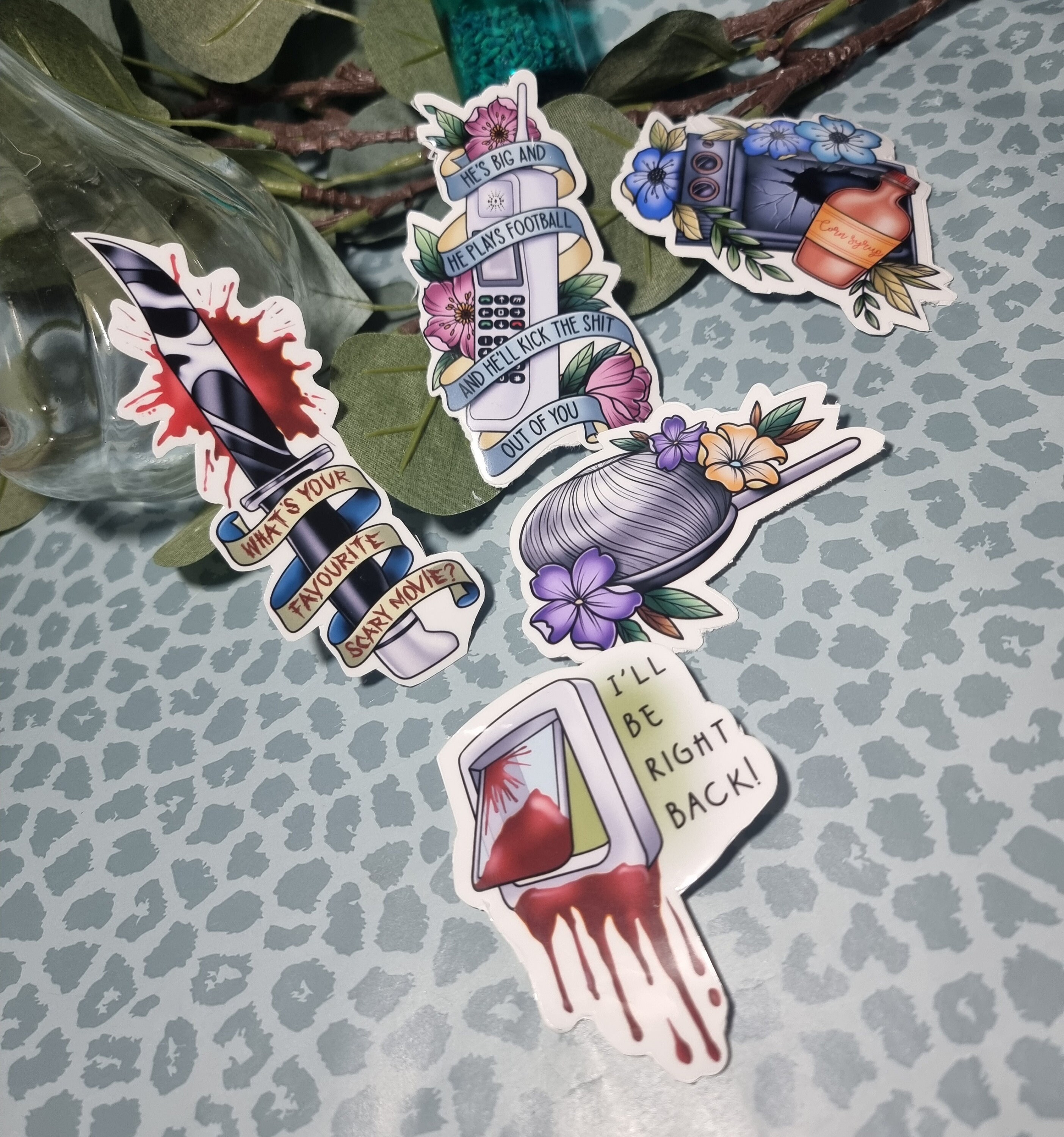 Scream Stickers, 5 Pack, Gloss Vinyl Waterproof Permanent Sticker Pack ...