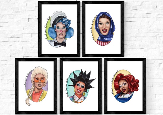 RuPaul's Drag Race Queens 37 to choose Drag queen pillow | Etsy