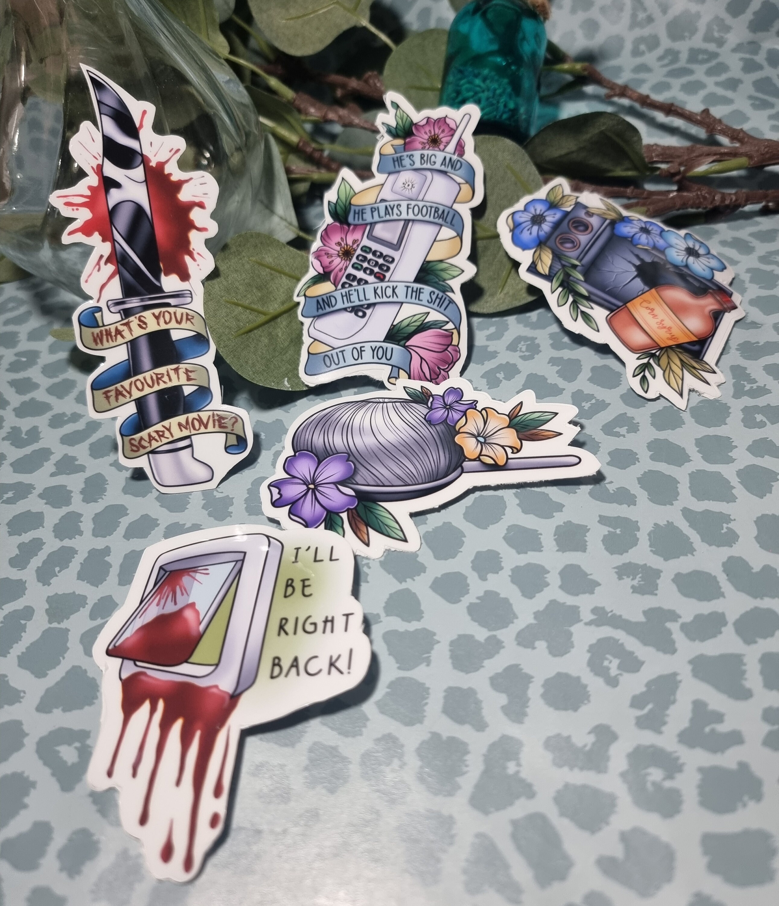 Scream Stickers, 5 Pack, Gloss Vinyl Waterproof Permanent Sticker Pack ...