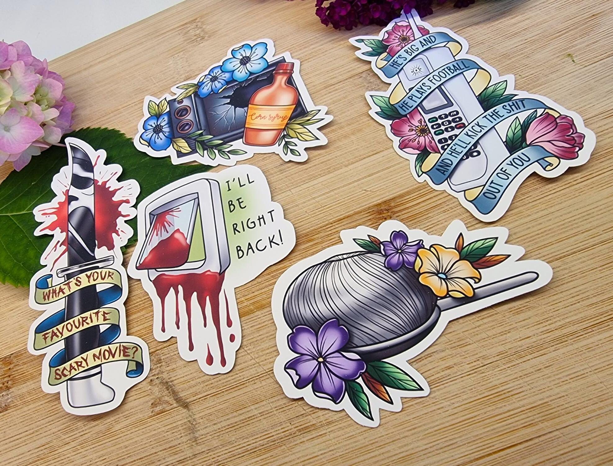 Scream Stickers, 5 Pack, Gloss Vinyl Waterproof Permanent Sticker Pack ...