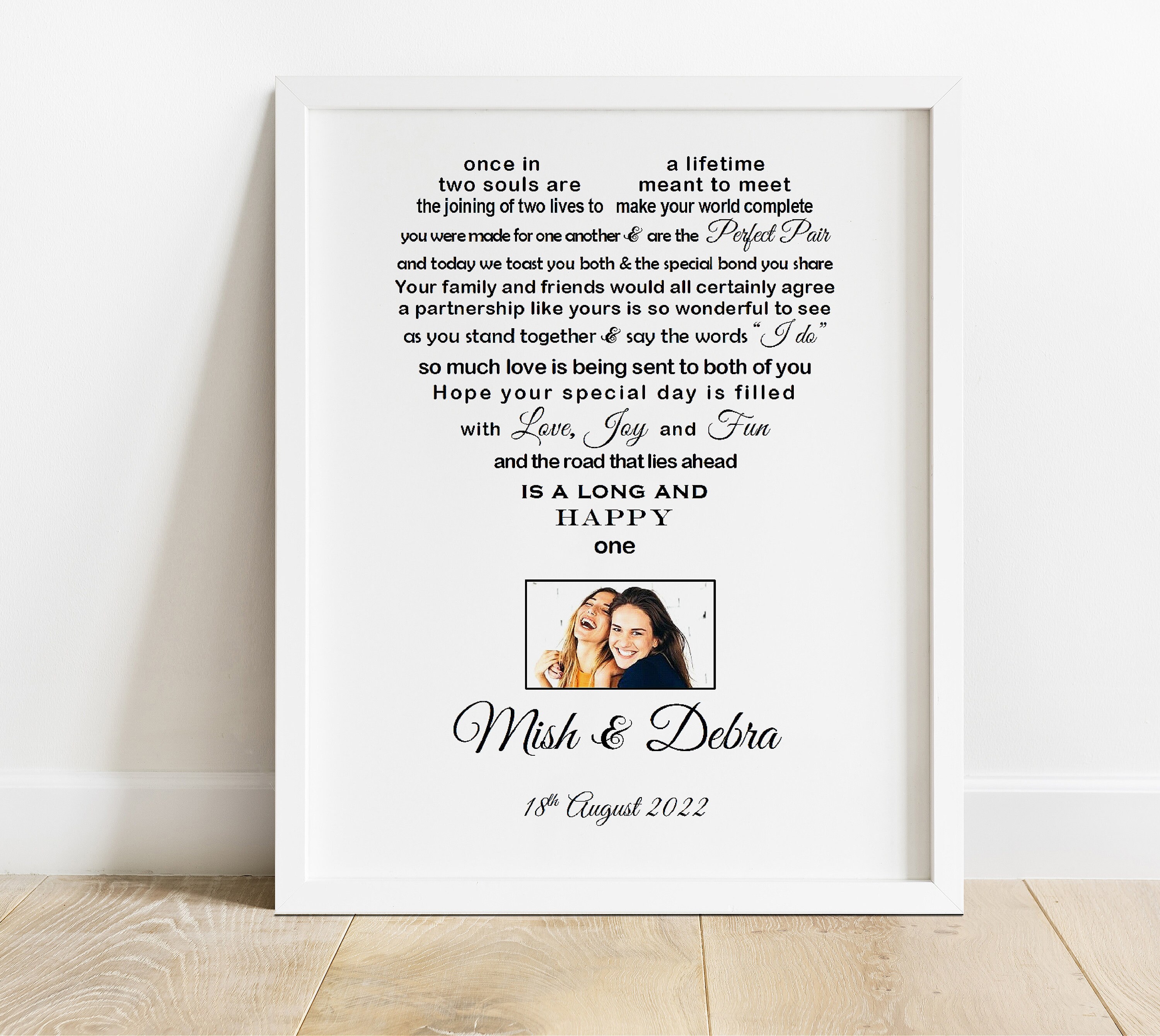 Lesbian Wedding Gift 10x8 Wedding Print Same Sex Couple Mrs Etsy