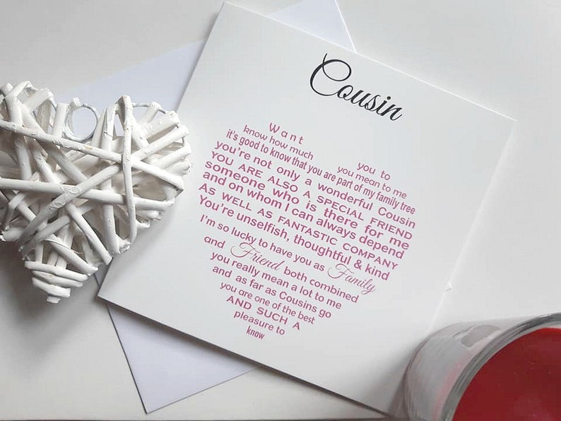 Cousin Card Christmas Card for Cousin Birthday Card for | Etsy UK
