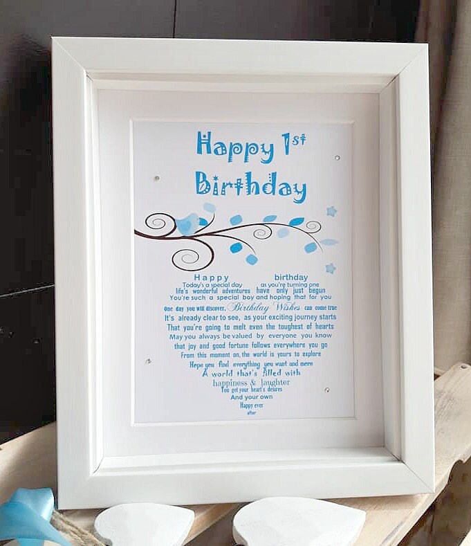 First Birthday Baby Boy 10X8 Baby's First Birthday Gift Etsy UK