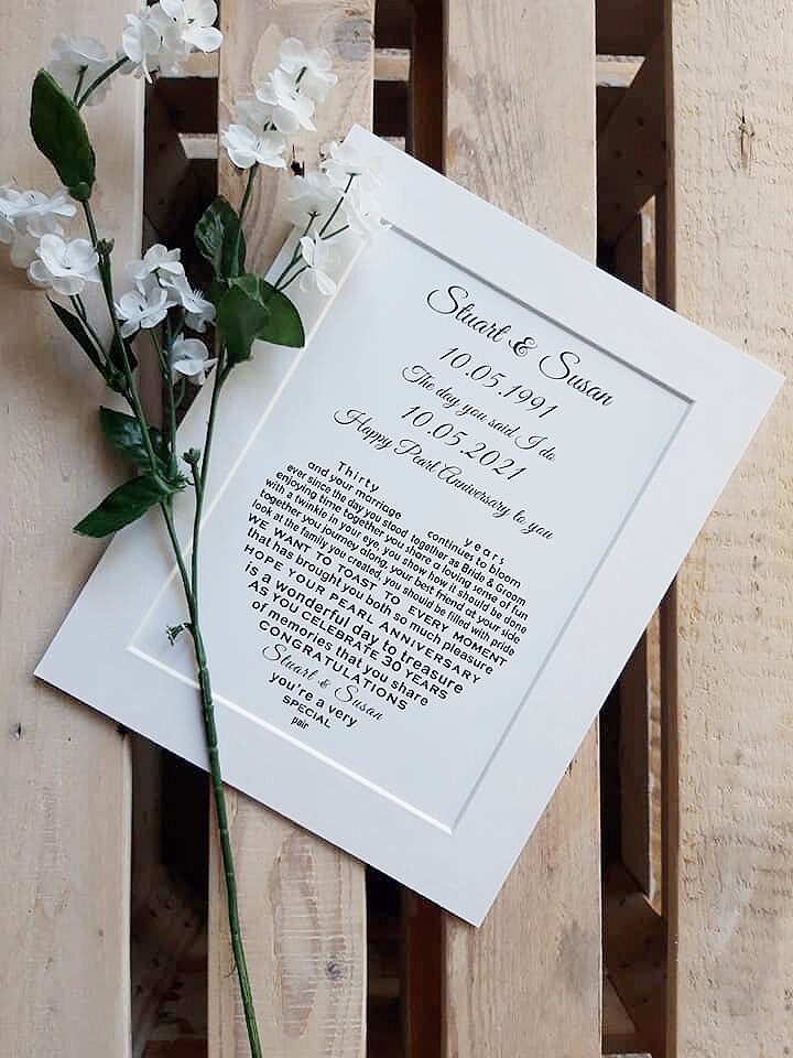 etsy pearl wedding anniversary