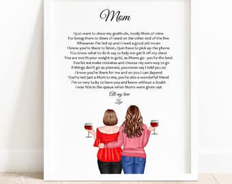 Mother's Day gifts, Mum Birthday gift, Mom Sentimental Poem, Personalized Mam Print, Heartfelt Mum Poem Print