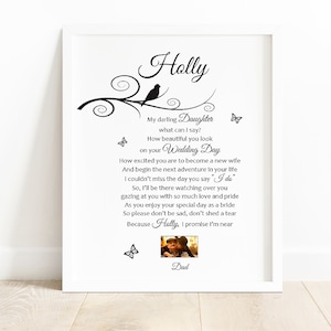 Carta del Cielo a la Novia, Impresión SIN MARCO de 10x8, Regalo Conmemorativo para el Novio, Poema Personalizado de Hermana, Hermano, Impresión Conmemorativa de Boda