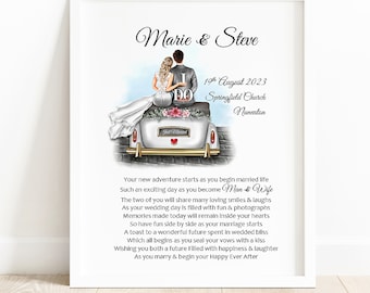 Wedding Gifts for Bride Groom, Mr Mrs Present, Personalised Heart Shaped Poem Print, Unique Vow Ceremony Quote, Couple I do UNFRAMED print