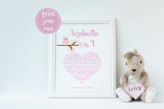 Daughter S 1st Birthday Keepsake Granddaughter First Etsy