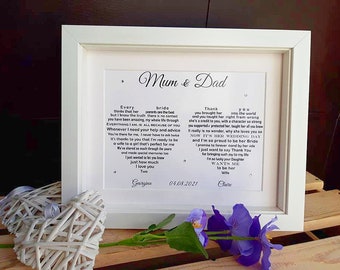 Mother Father of Groom Gift, Wedding Gifts for Parents, Custom Wedding Print, Unique Personalised Poems, Parents of the Bride Digital Print