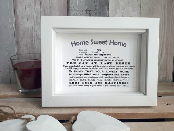 New Home Gift Word Art Housewarming Personalised Print New - Etsy
